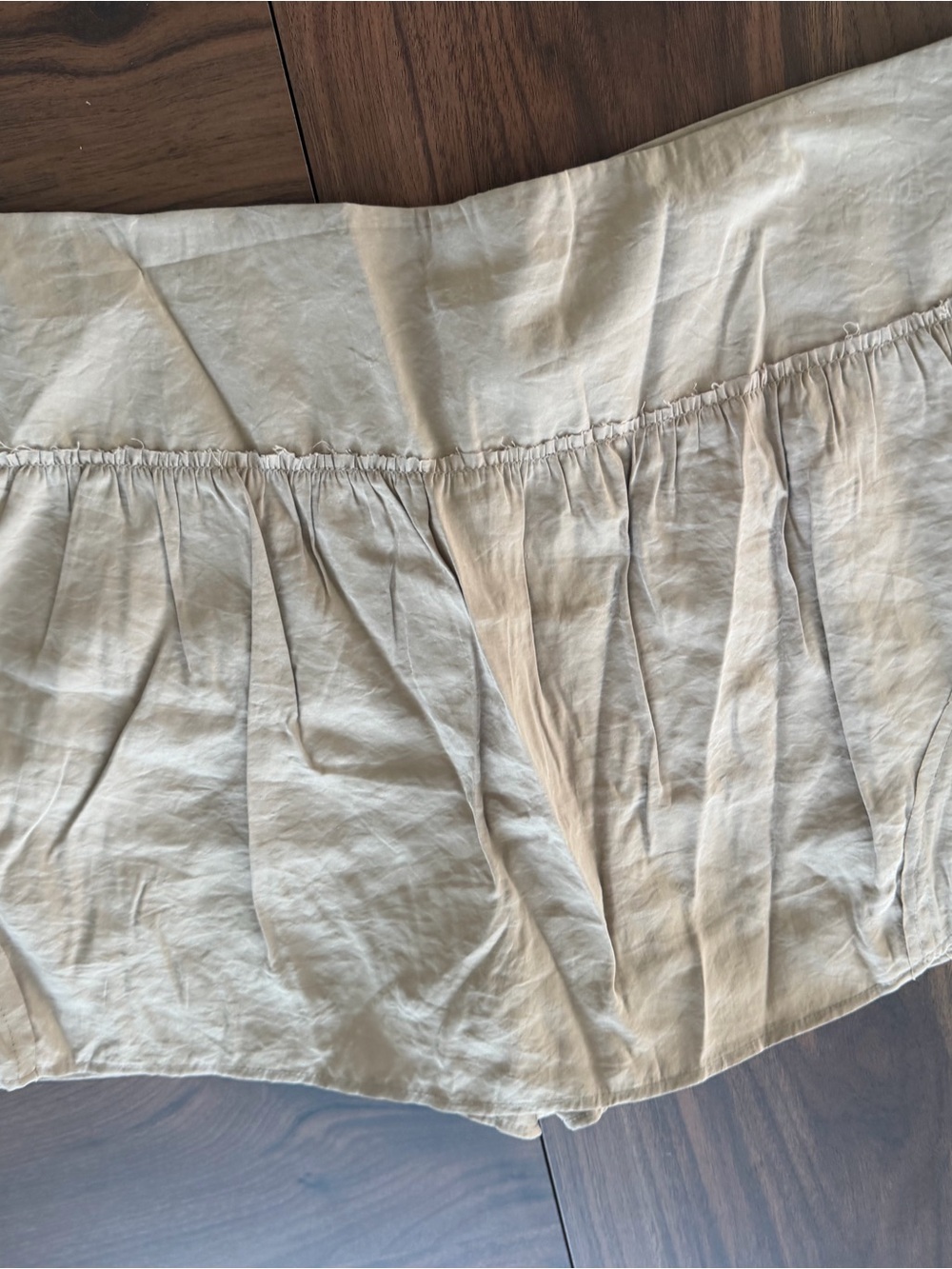 Zara Light Beige Gathered A-Line Skirt